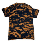 Hand-Dyed Reverse Mottled Tee - Orange & Black