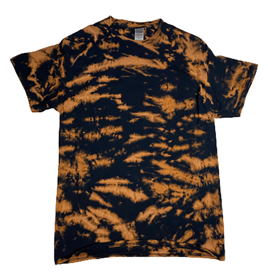 Hand-Dyed Reverse Mottled Tee — Orange & Black