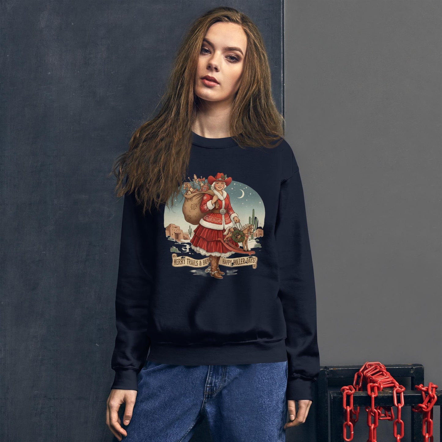 Cowgirl Santa Unisex Sweatshirt