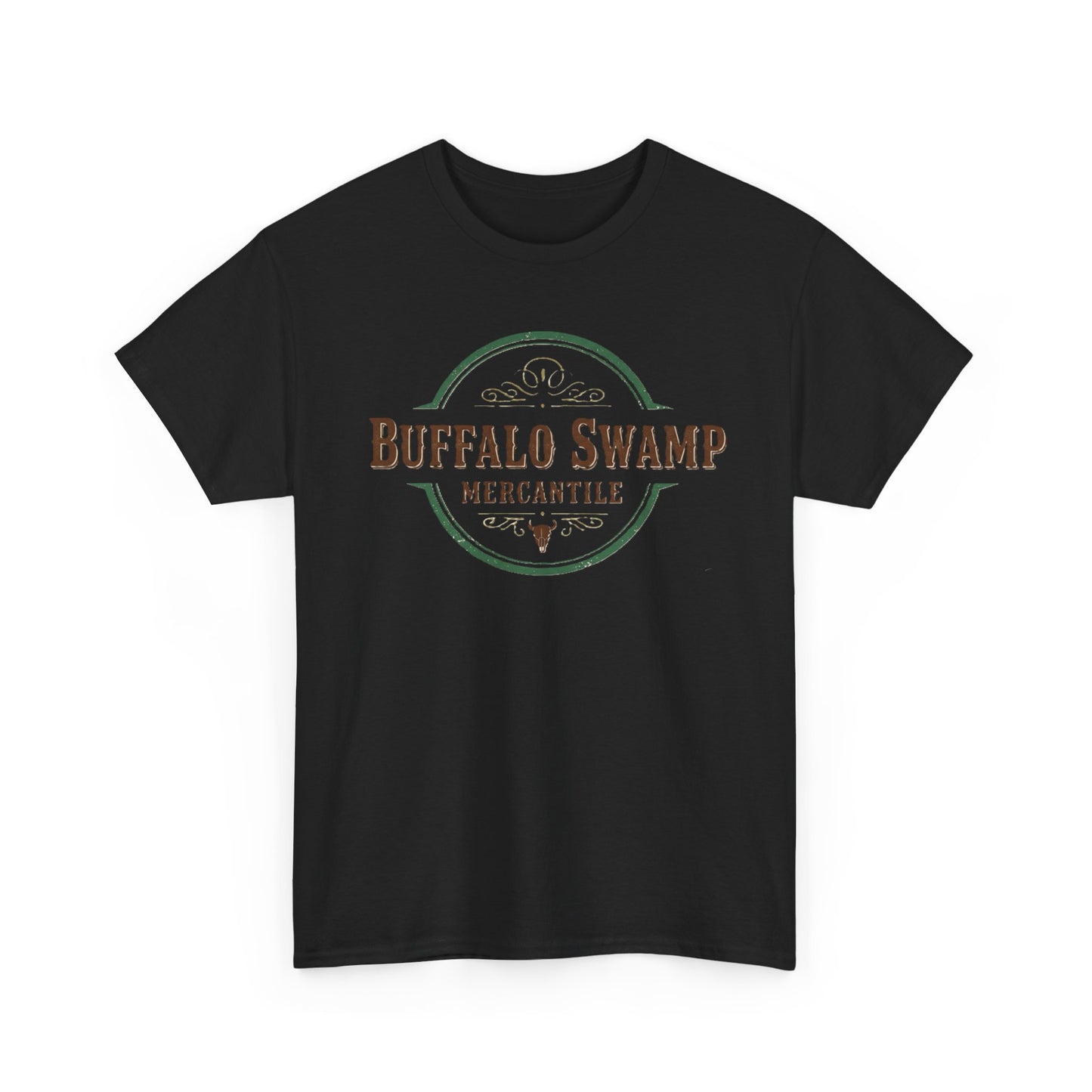 Buffalo Swamp Mercantile Logo Tee - Rustic Outdoor Graphic T-Shirt