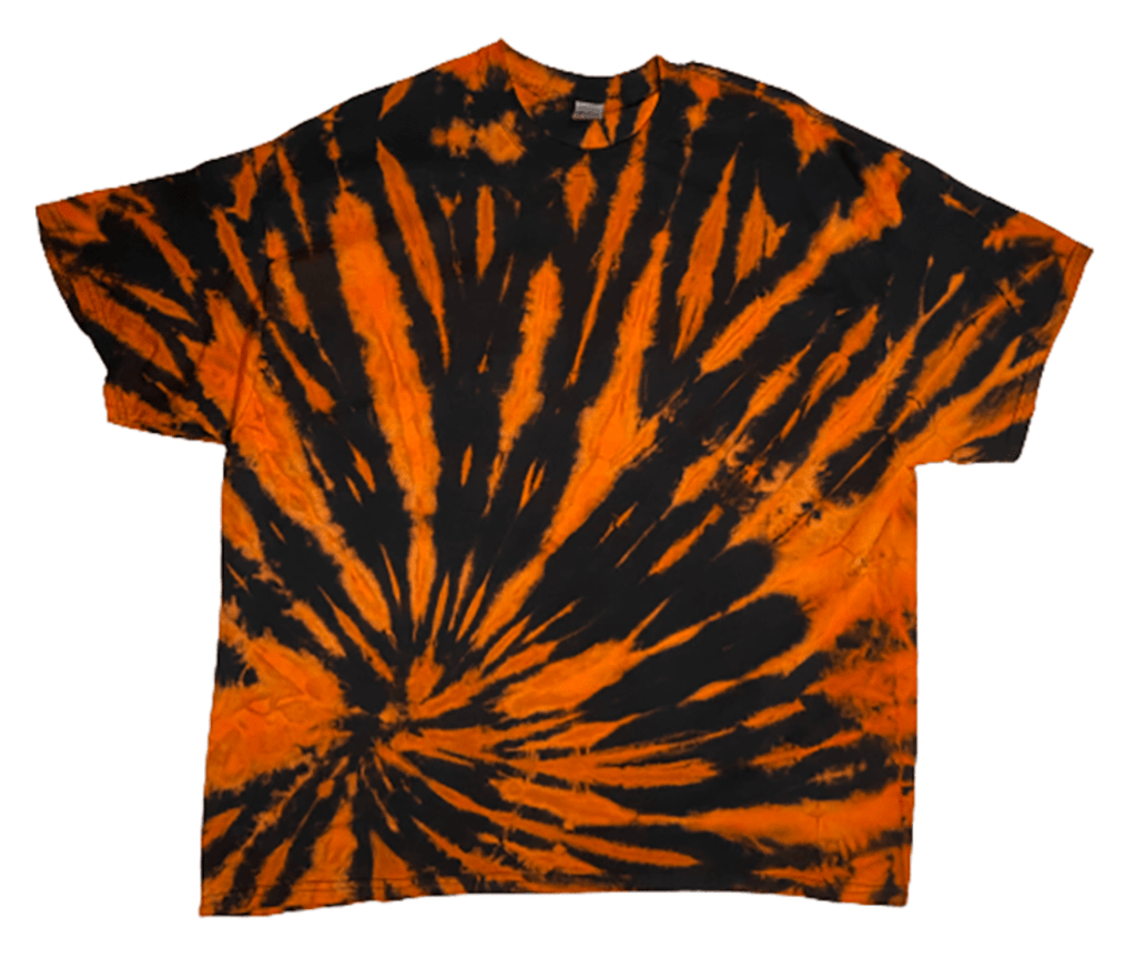 Hand-Dyed Reverse Stripe Tee - Orange & Black