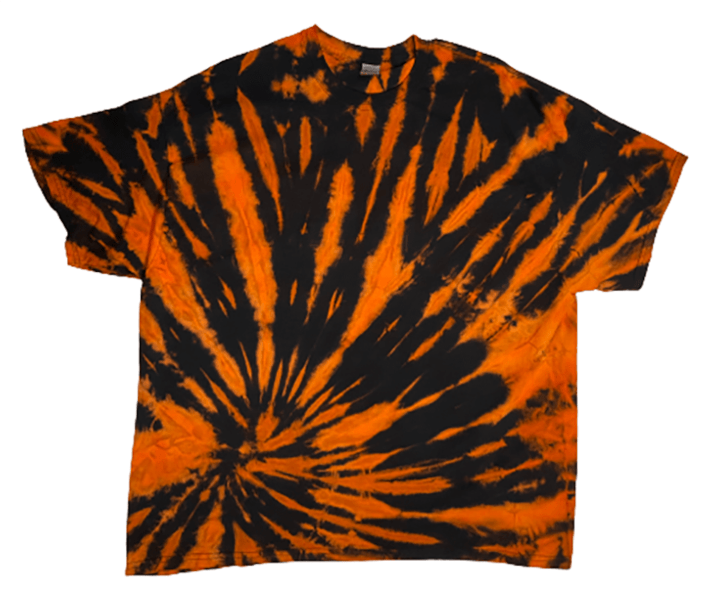 Hand-Dyed Reverse Stripe Tee — Orange & Black | DC Dyes