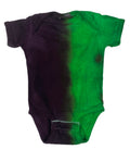 Hand-Dyed Green & Purple Tie-Dye Baby Bodysuit, 3–6 Months