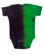 Hand-Dyed Green & Purple Tie-Dye Baby Bodysuit, 3–6 Months