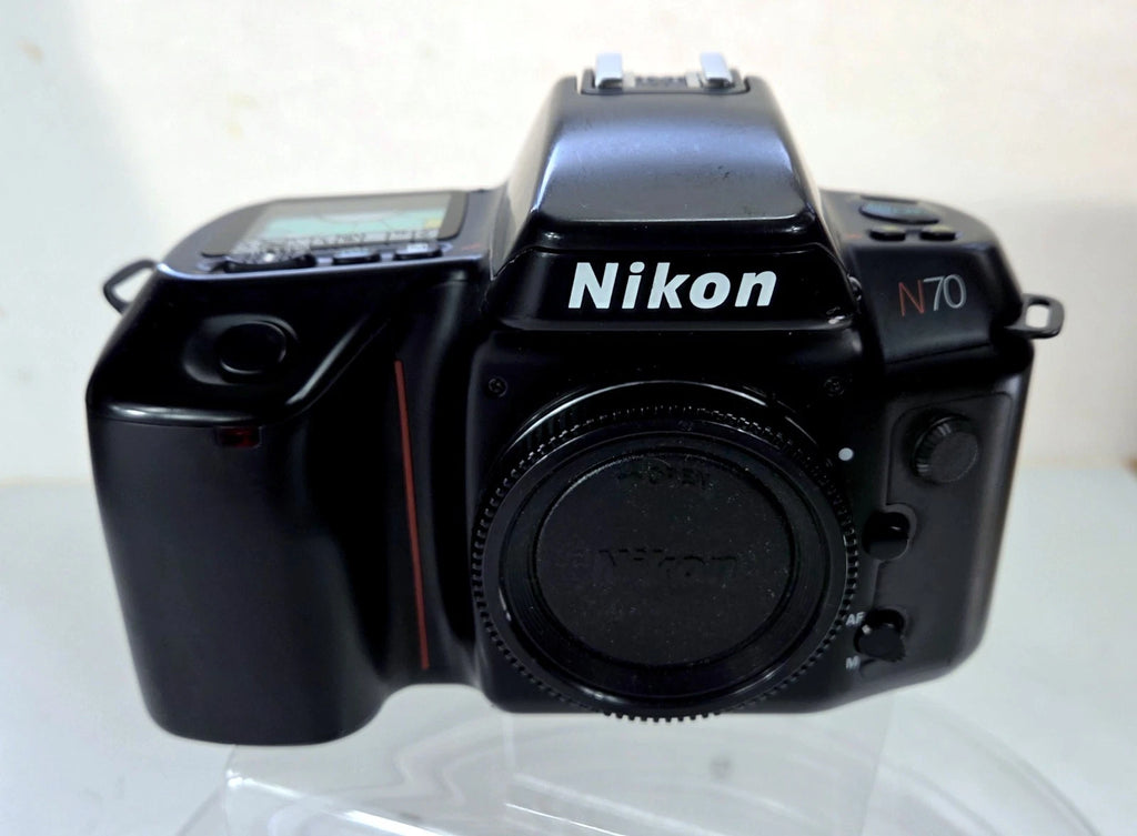 Nikon N70 & N50 35mm Film Camera Lot with Tamron 28–80mm Lens, As-Is