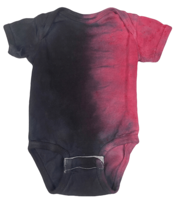 Hand-Dyed Infant Onesie — Pink & Black Split | DC Dyes