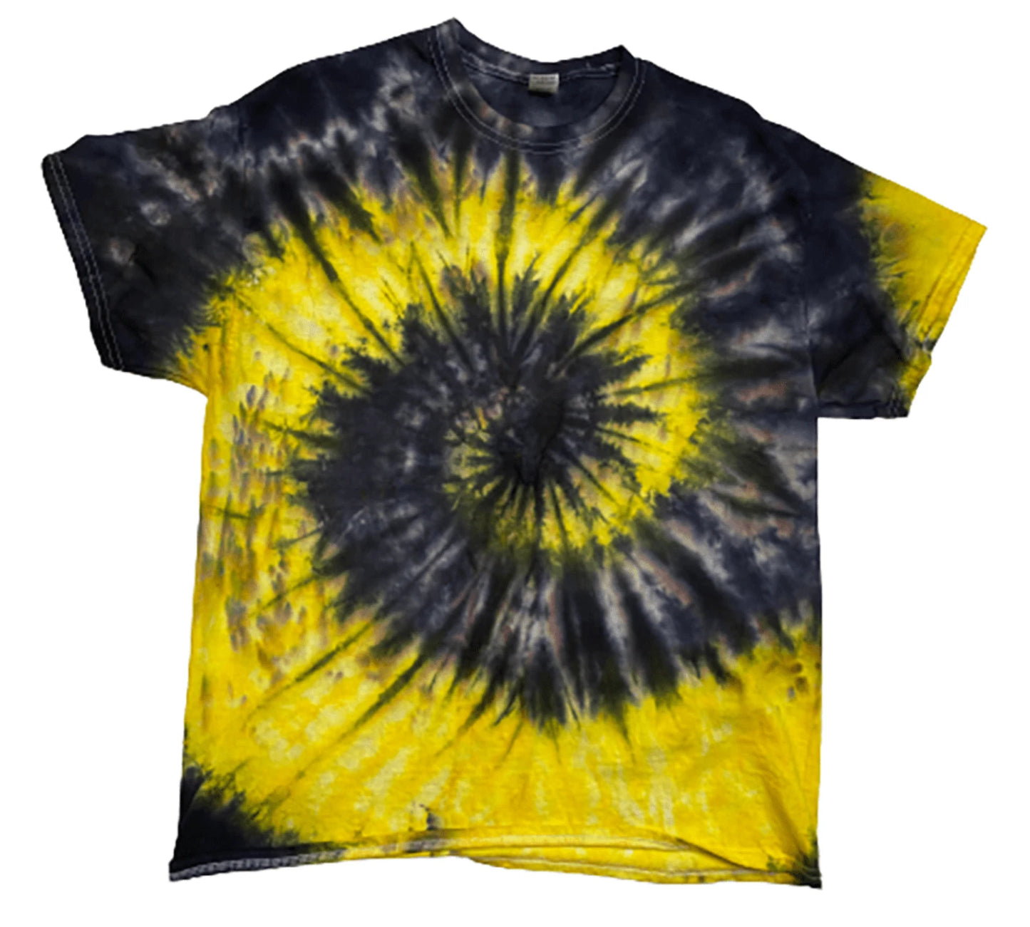 Hand-Dyed Spiral Tee — Black & Yellow