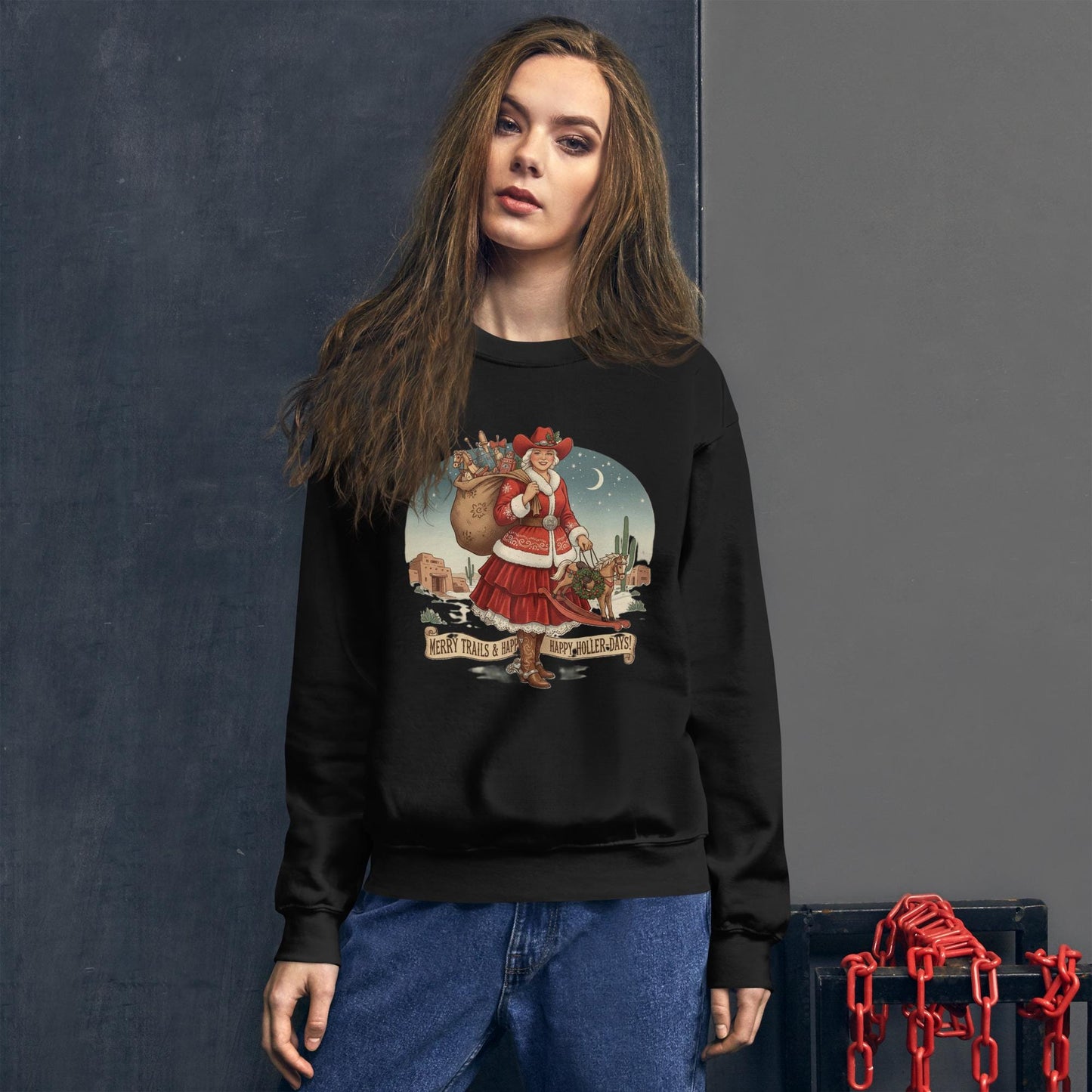 Cowgirl Santa Unisex Sweatshirt