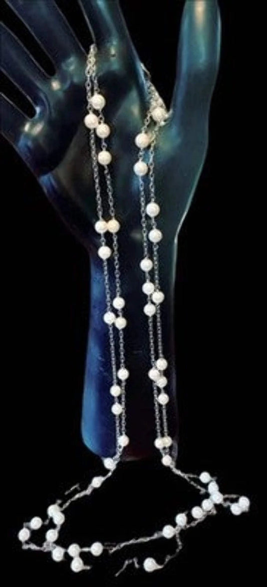 Lia Sophia 'High Tea' Pearl Necklace — Double Strand, Silver-Tone (New in Box)