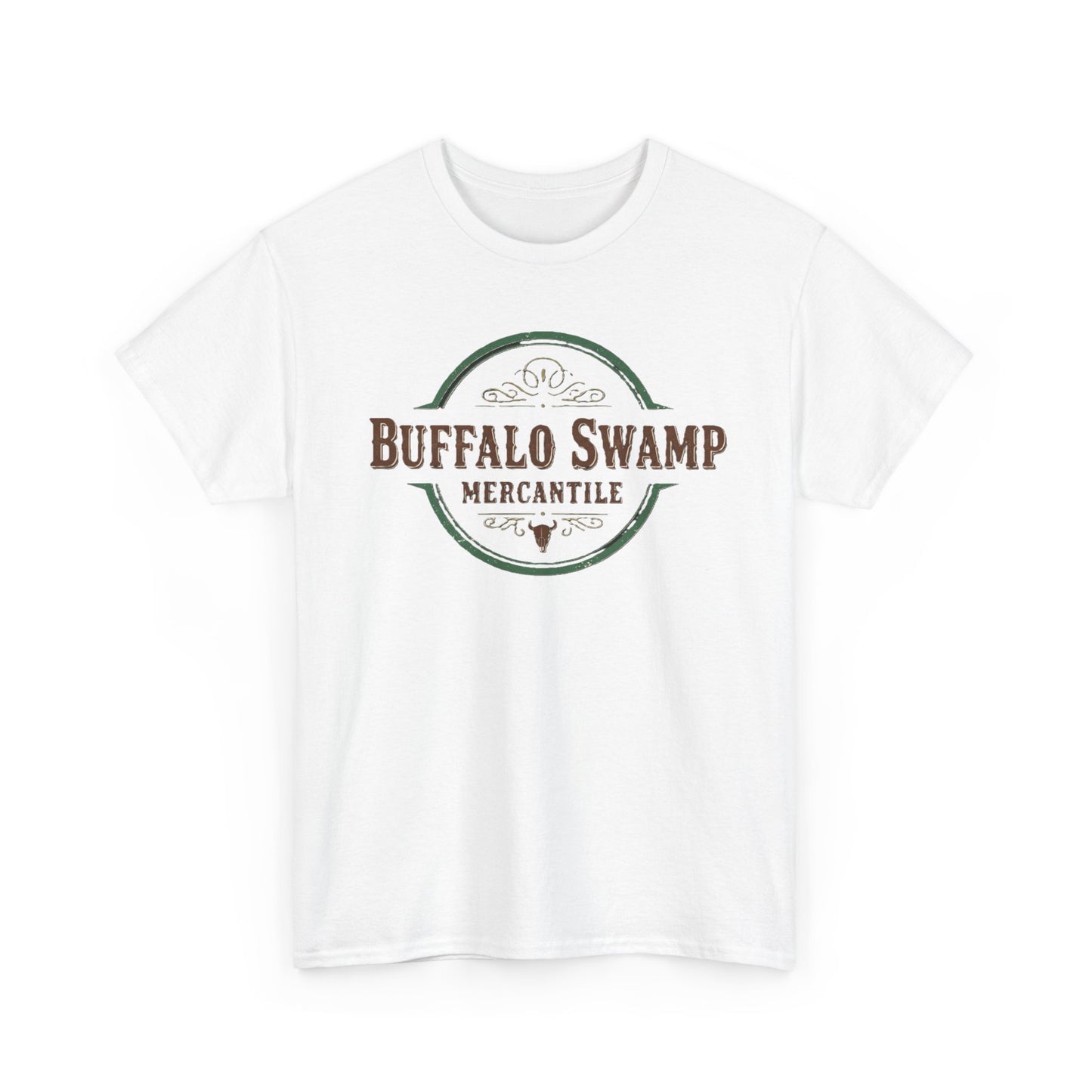 Buffalo Swamp Mercantile Logo Tee - Rustic Outdoor Graphic T-Shirt