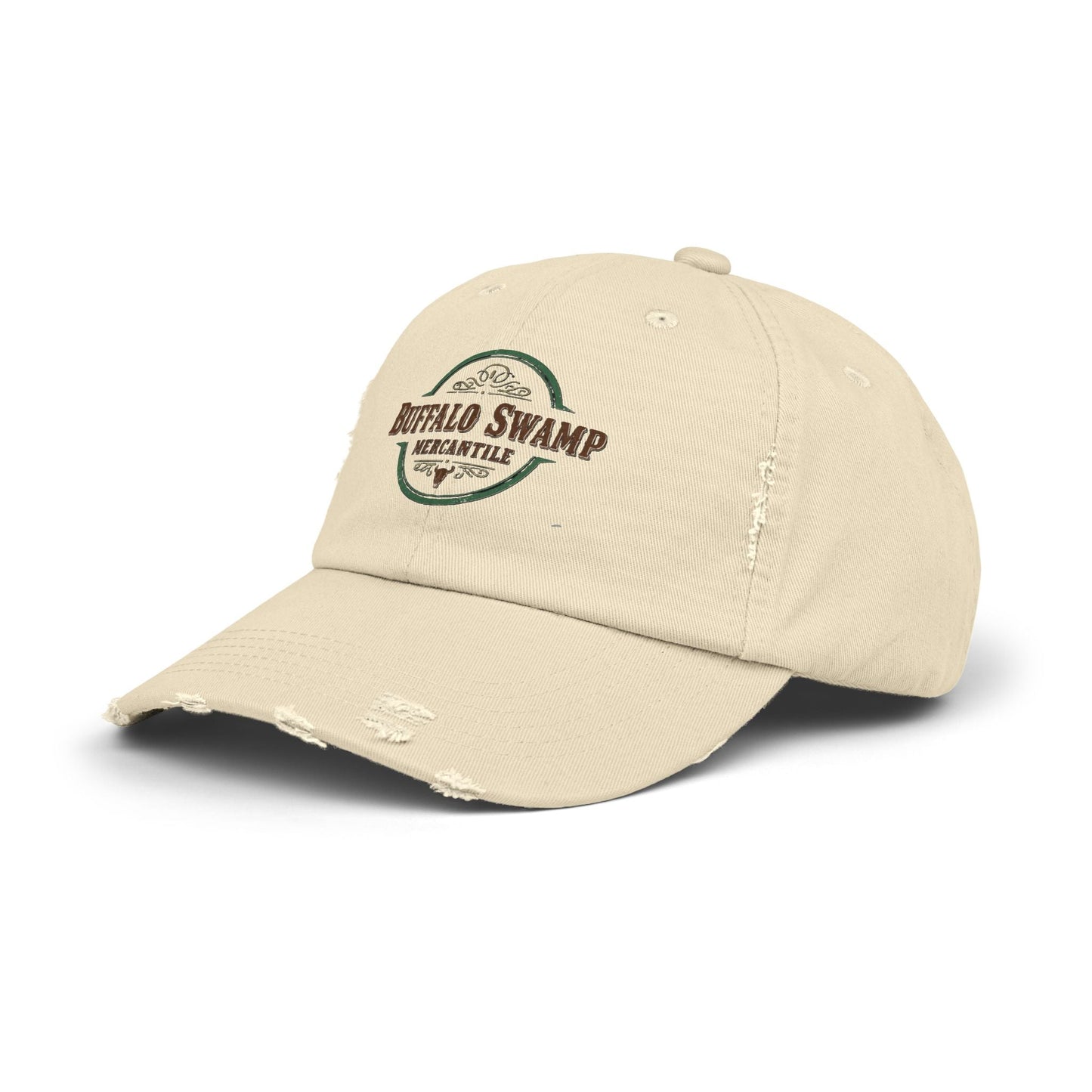 Buffalo Swamp Mercantile Distressed Logo Cap – Cotton Twill Hat