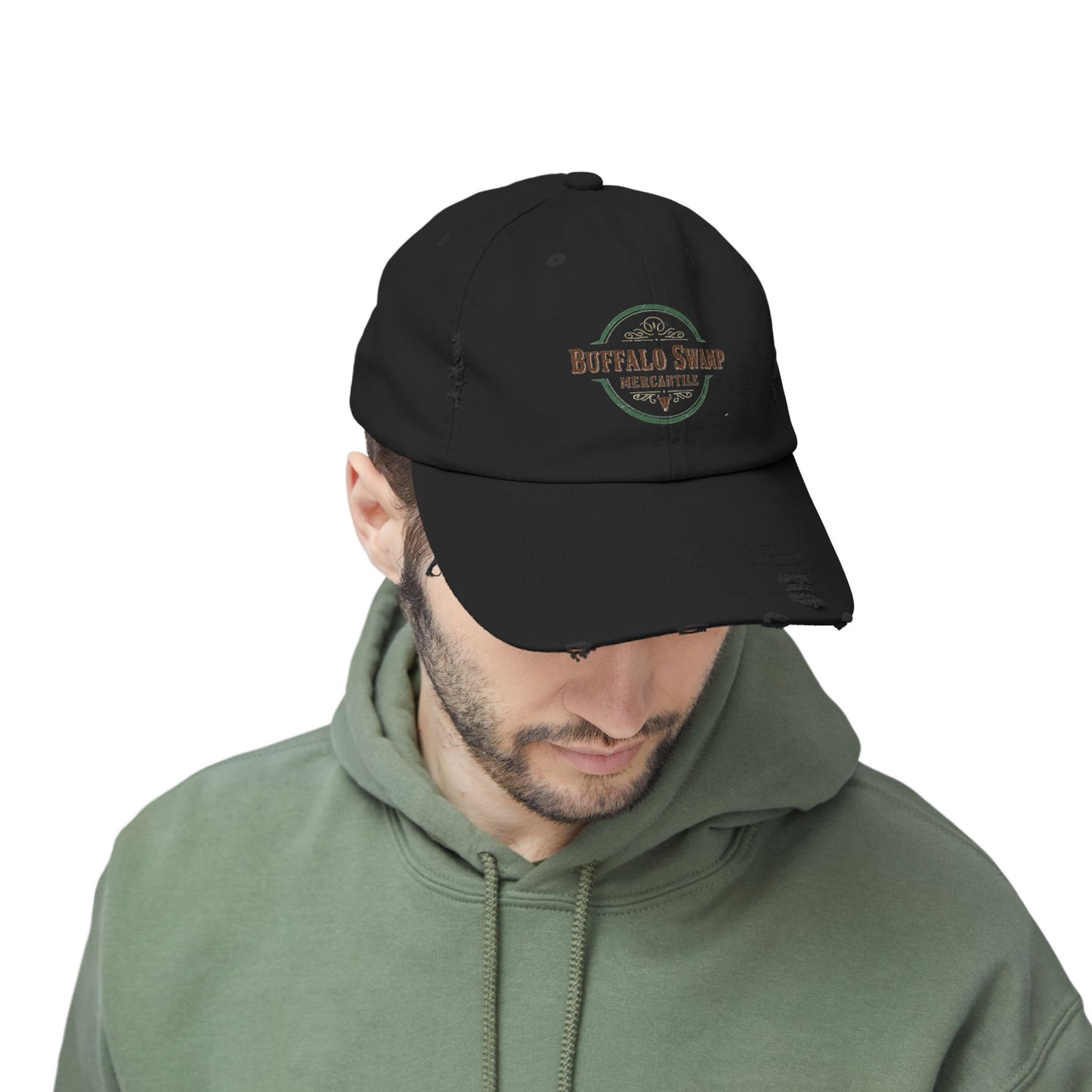 Distressed Buffalo Swamp Mercantile Logo Cap
