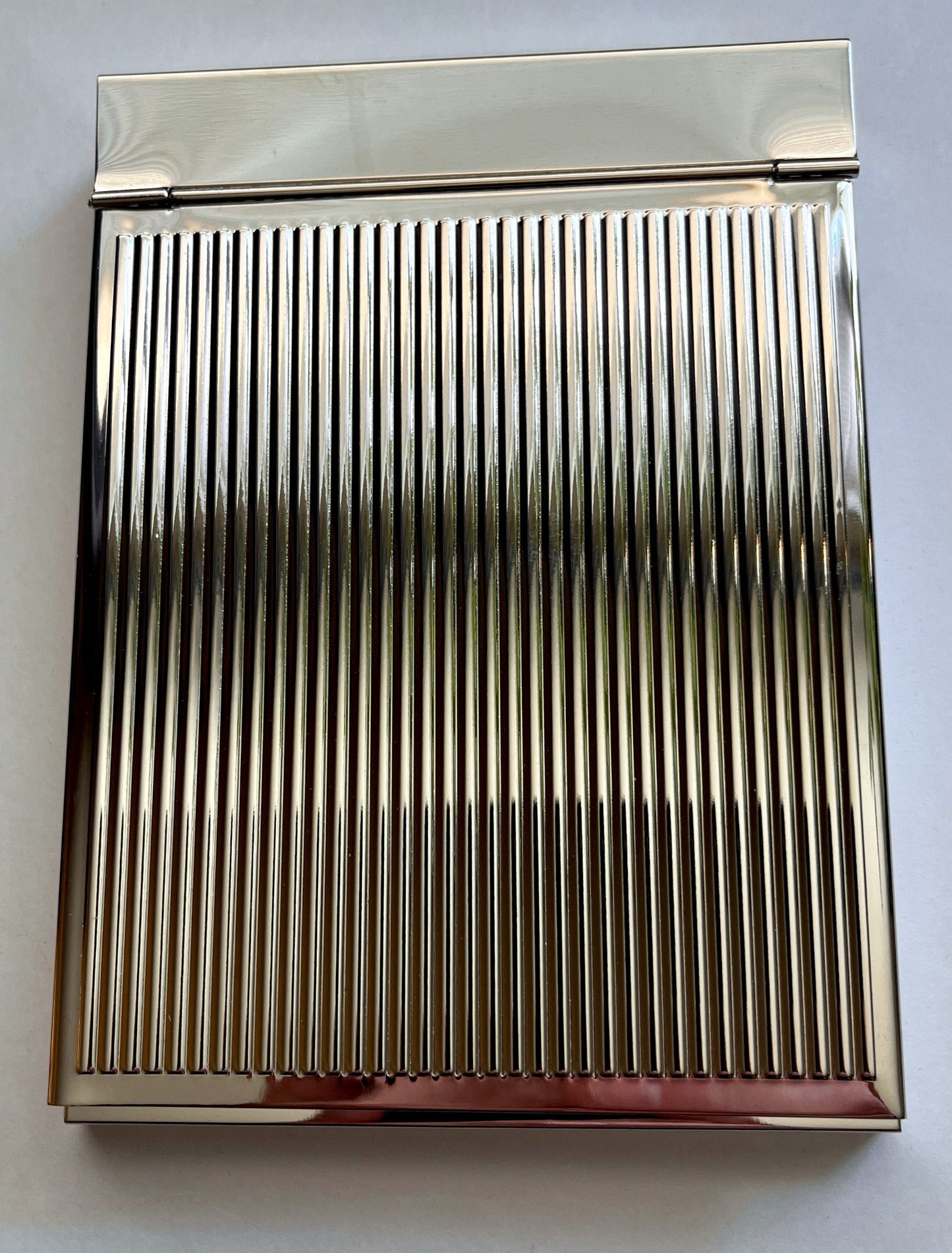 Chrome Photo Frame with Notepad – Polished Desk Accessory