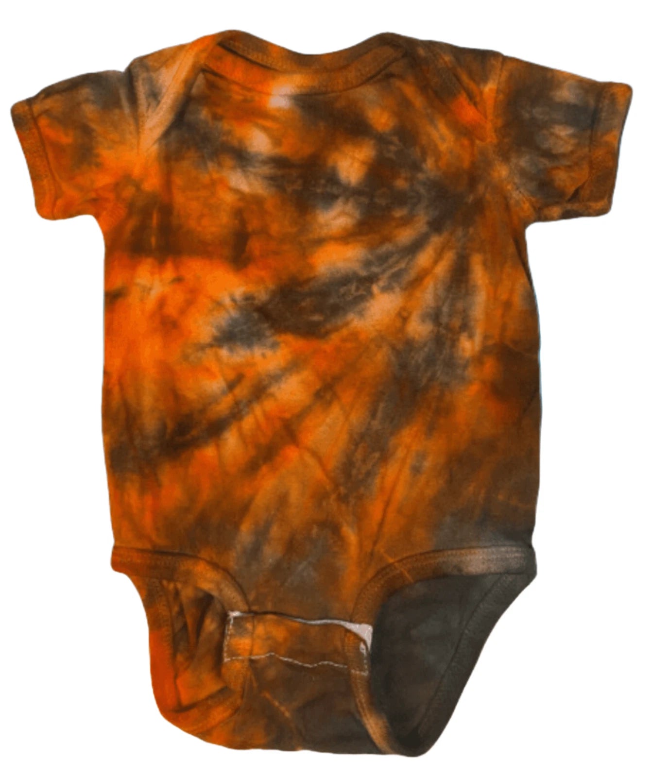 Hand-Dyed Infant Bodysuit — Orange & Black