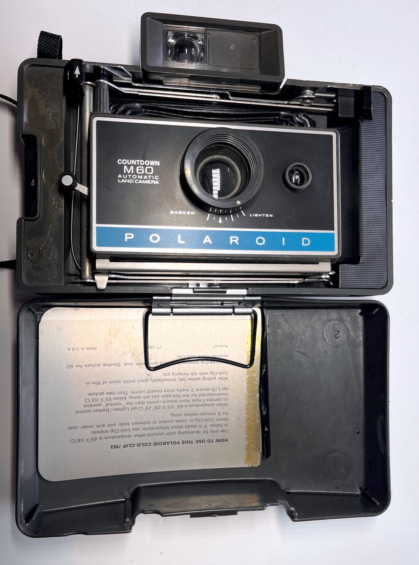 Polaroid M60 Land Camera — Vintage Folding Film Camera w/case - Untested