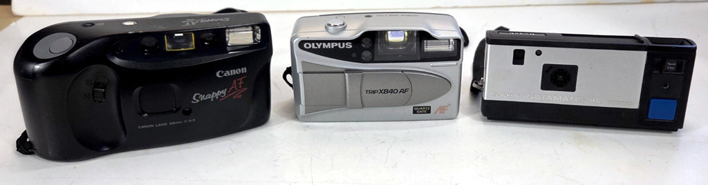 Vintage Film Camera Lot of 3 – Canon, Olympus & Kodak – Untested