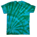 Hand-Dyed Spiral Tee - Emerald Green & Aqua Blue