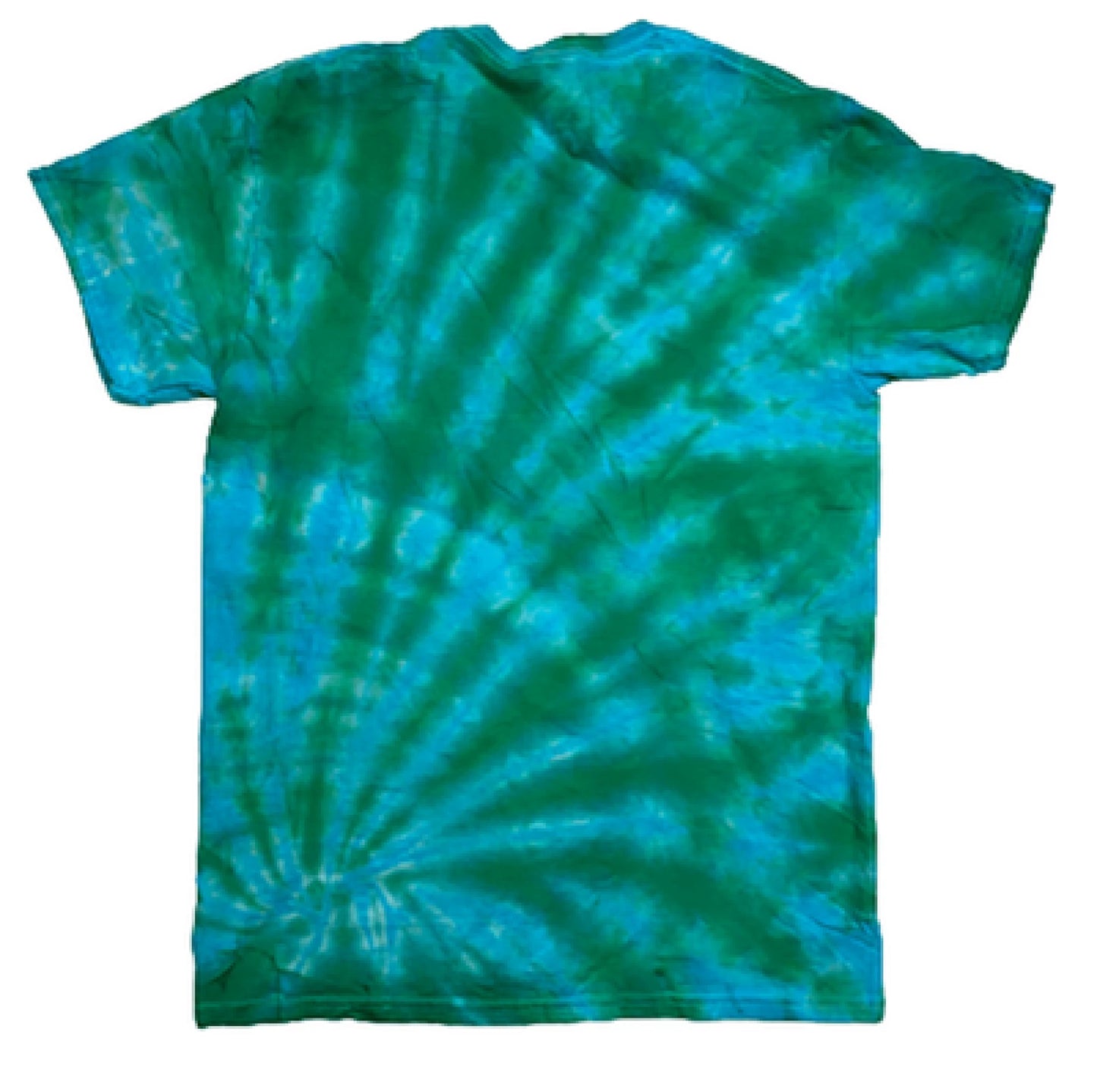 Hand-Dyed Spiral Tee — Emerald Green & Aqua Blue