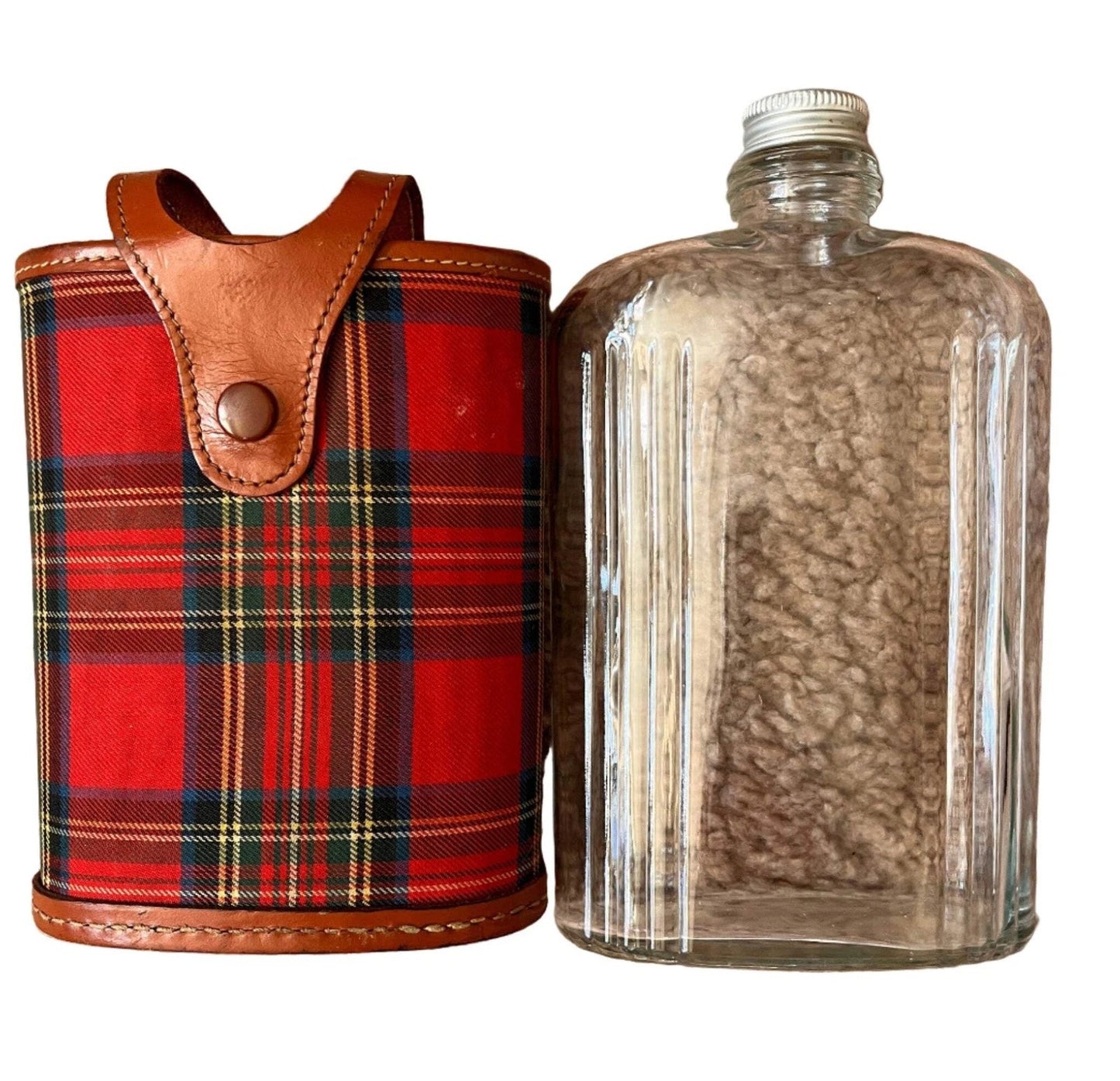 Vintage Glass Hip Flask – Classic Pocket Flask (Missing Decorative Cap)