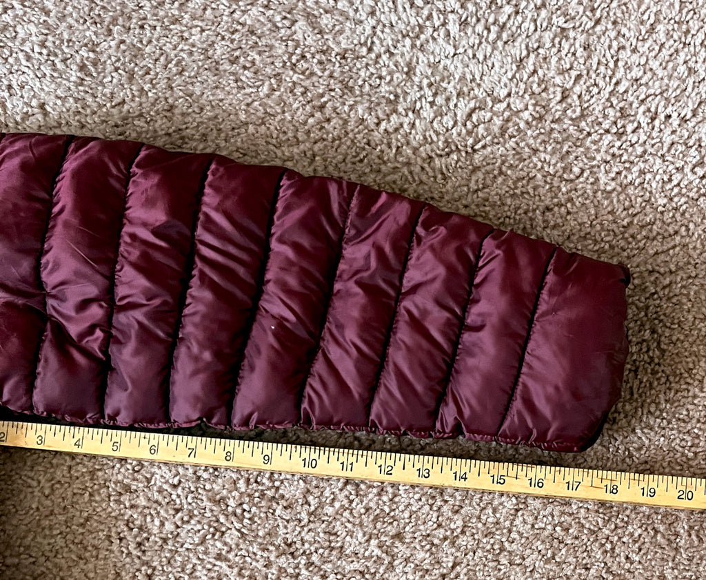 Excelled Womens Burgundy Hooded Puffer Jacket Full Zip Lightweight 2X Plus Size