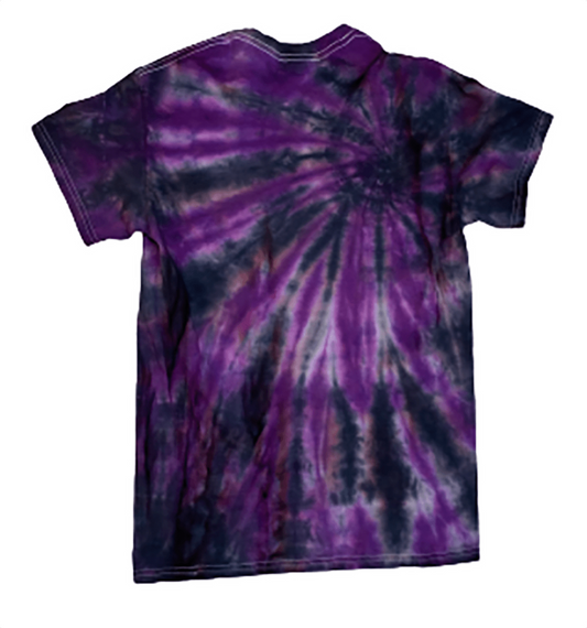 Hand-Dyed Spiral Tee — Purple & Black