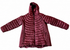 Excelled Womens Burgundy Hooded Puffer Jacket Full Zip Lightweight 2X Plus Size