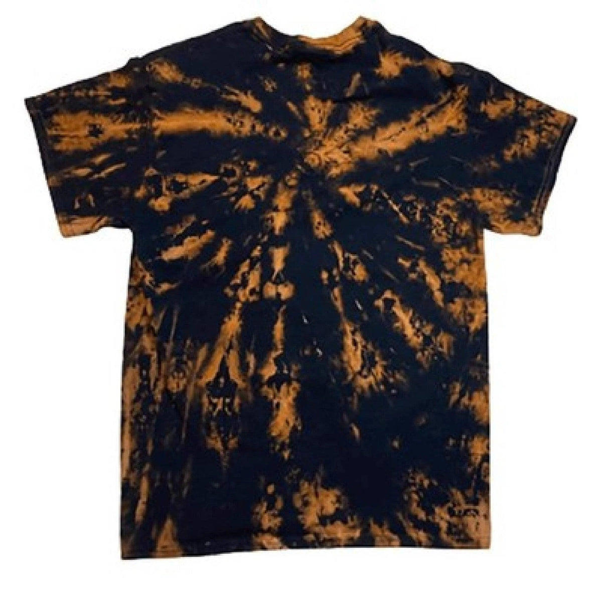 Hand-Dyed Reverse Burst Tee - Black with Orange & Purple