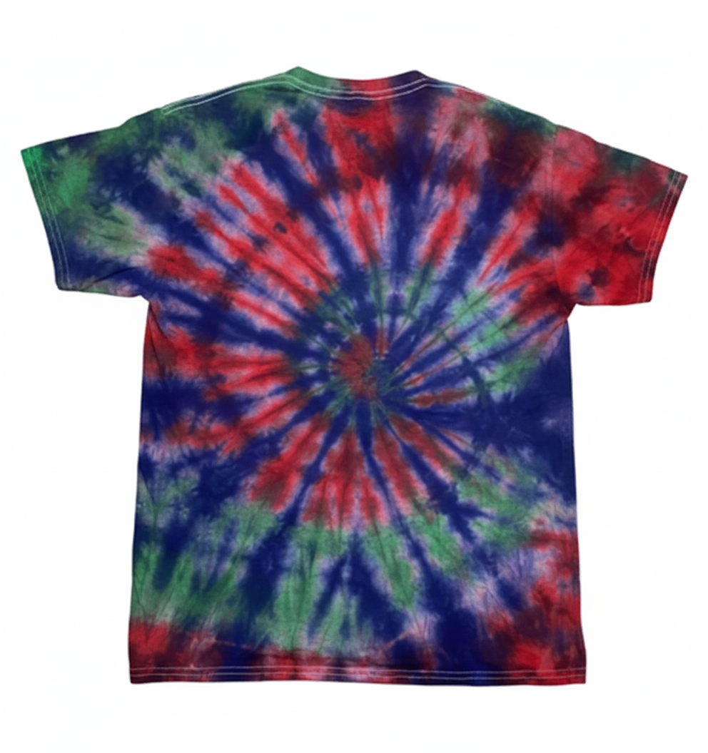 Hand-Dyed Classic Spiral Tee - Red, Blue & Green