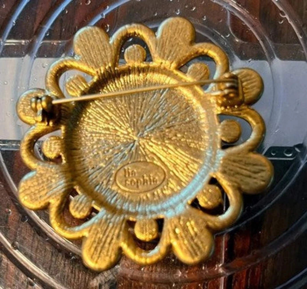 Lia Sophia 'Windsor' Statement Brooch — Yellow Crystal Floral Pin