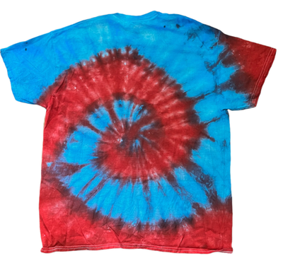 Hand-Dyed Spiral Tee — Red & Blue | DC Dyes