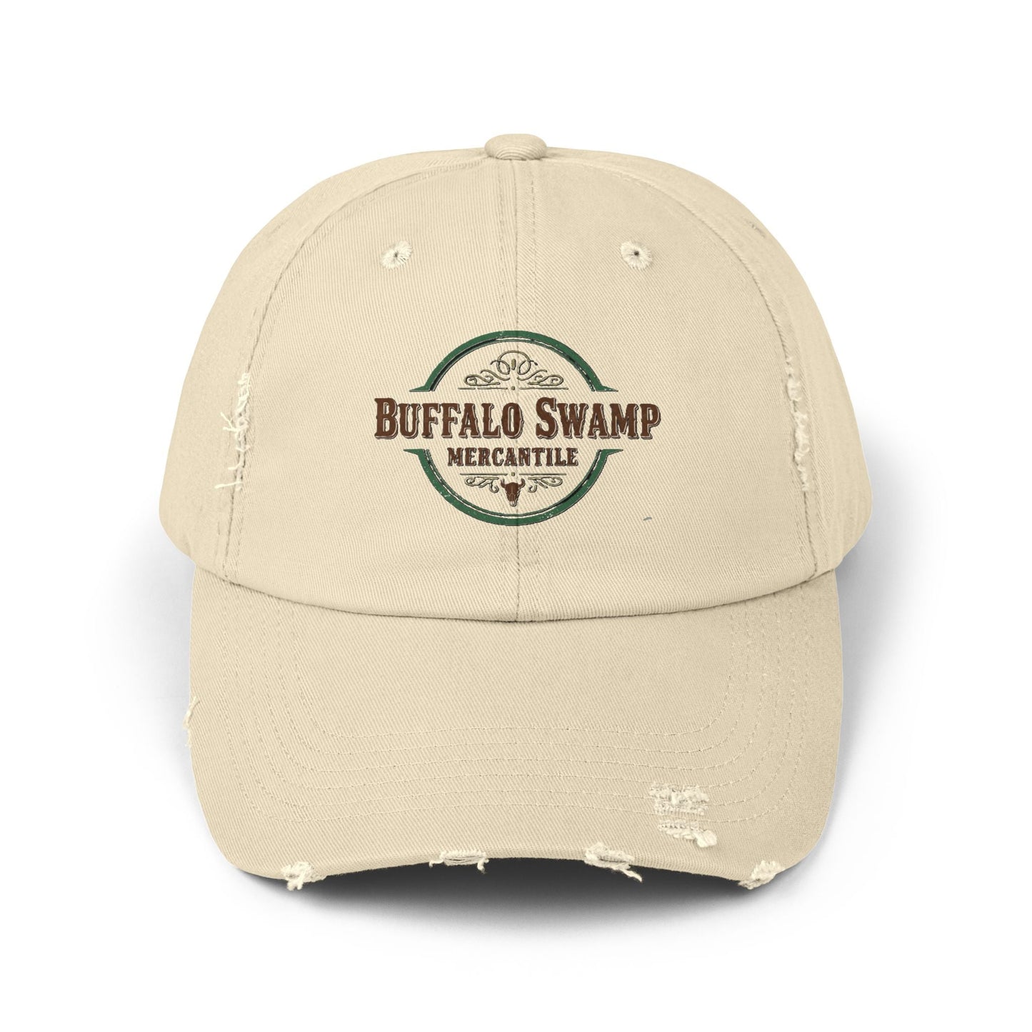 Buffalo Swamp Mercantile Distressed Logo Cap – Cotton Twill Hat