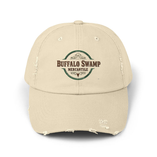 Buffalo Swamp Mercantile Distressed Logo Cap – Cotton Twill Hat