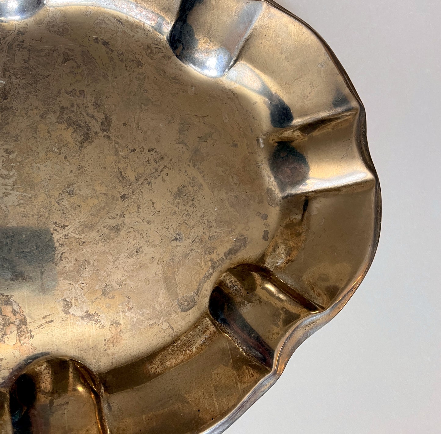 Vintage Wilton Columbia PA Metal Serving Platter Scalloped Oval Tray USA