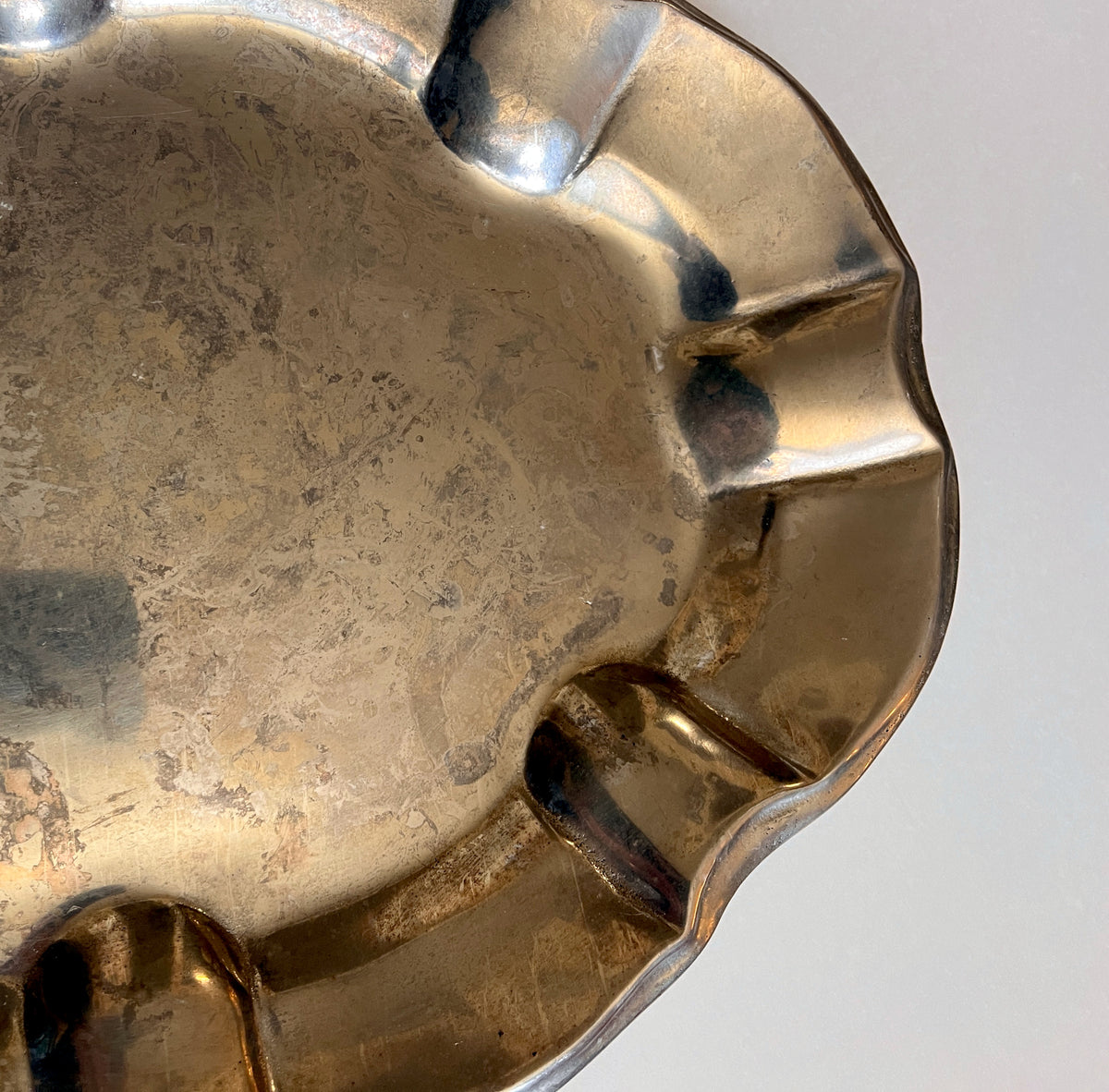 Vintage Wilton Columbia PA Metal Serving Platter Scalloped Oval Tray USA