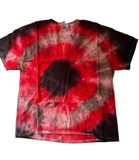 Hand-Dyed Bullseye Tee — Red & Black