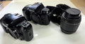 Nikon N70 & N50 35mm Film Camera Lot with Tamron 28–80mm Lens, As-Is