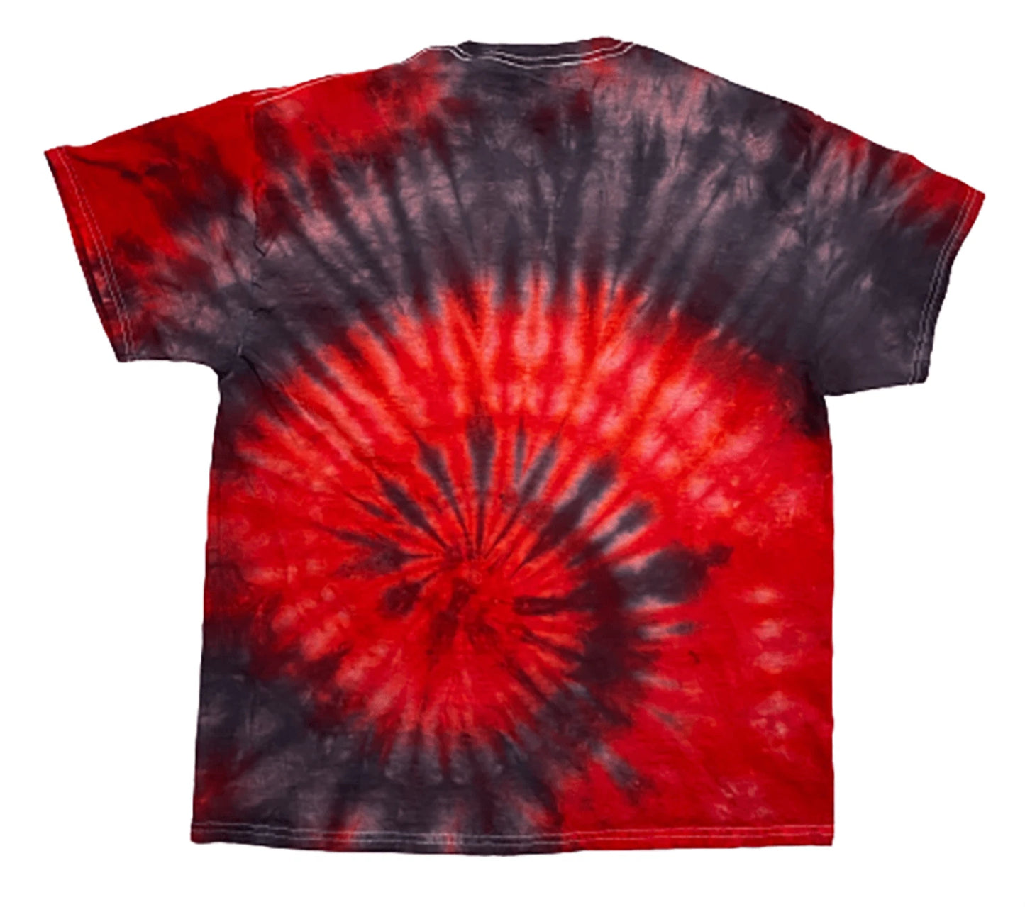 Hand-Dyed Spiral Tee — Crimson Red & Black