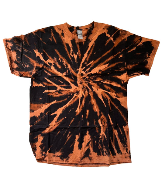 Asteroid Impact Reverse Tie-Dye Tee — Brown & Black