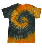 Hand-Dyed Spiral Tee - Orange & Black