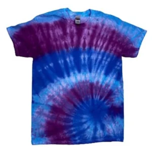 Cosmic Spiral Tie-Dye T-Shirt - Blue & Purple