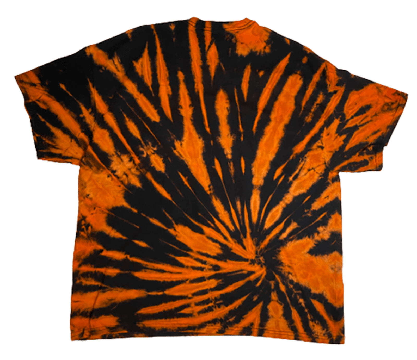 Hand-Dyed Reverse Stripe Tee - Orange & Black