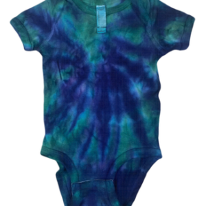 Hand-Dyed Infant Onesie - Blue & Green