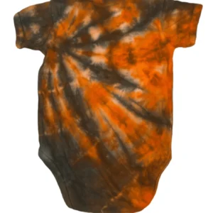 Hand-Dyed Infant Bodysuit - Orange & Black