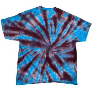 Hand-Dyed Spiral Tee - Burgundy & Sky Blue