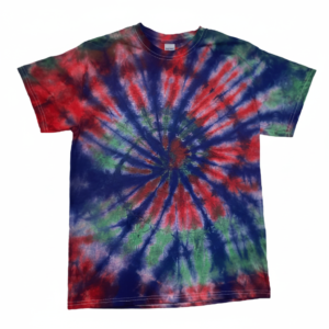 Hand-Dyed Classic Spiral Tee - Red, Blue & Green