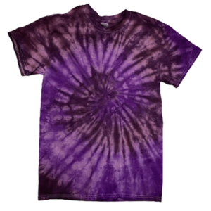 Hand-Dyed Spiral Tee - Purple & Burgundy