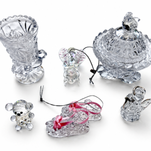 Vintage Cut Glass & Crystal Decor Lot – Vase, Covered Dish, Angel & Figurines