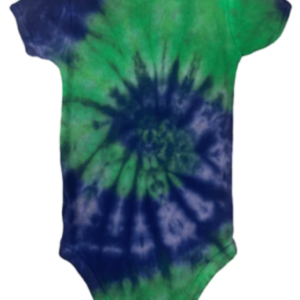 Hand-Dyed Infant Onesie - Green & Blue Spiral