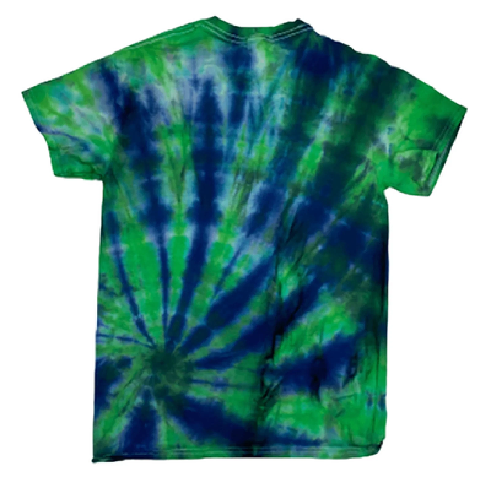 Hand-Dyed Radiating Pattern Tee - Blue & Green - Image 2