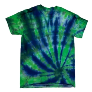 Hand-Dyed Radiating Pattern Tee - Blue & Green